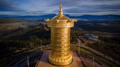 World’s largest bronze prayer wheel stupa officially published
