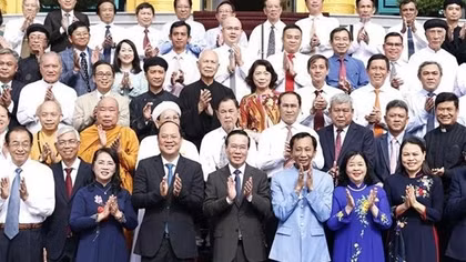 State President meets HCM City’s religious dignitaries, intellectuals