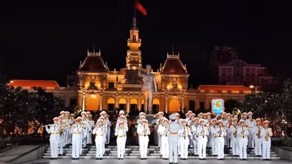 Public Security Ceremonial Music Troupe plans to perform marching band music in Hung Yen province