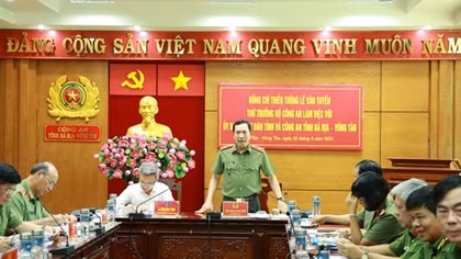 Leaders of public security inspect overall police work in Ba Ria-Vung Tau