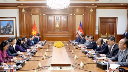 Senior Vietnamese Party official meets with Cambodian Party, Senate leader