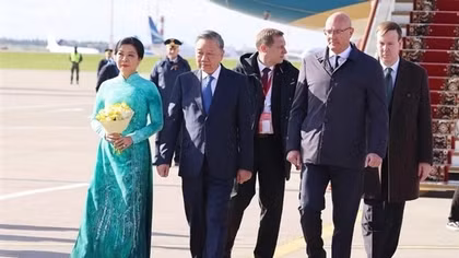 Vietnamese Party leader arrives in Moscow, beginning official visit to Russia