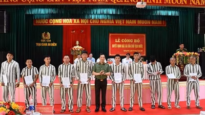 Dozens of inmates at An Diem Prison granted amnesty on National Reunification Anniversary