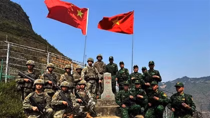 Vietnamese and Chinese border protection forces conduct joint patrols